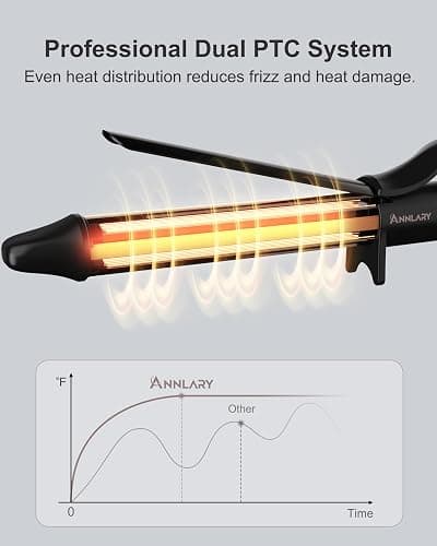 ANNLARY 1 Inch Curling Iron, Titanium Ceramic Hair Curler, Fast Heating Curling Wand with 8 Heat Settings with LED Display for All Hair Types Dual Voltage 110-240V for Travel thumbnail 3