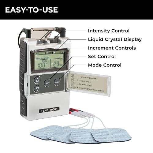 TENS 7000 Digital TENS Unit with Accessories - Muscle Stimulator Machine for Back Pain Relief, Sciatica, Neck, Nerve, Shoulder, Hip, Elbow, Muscle Pain Relief thumbnail 8