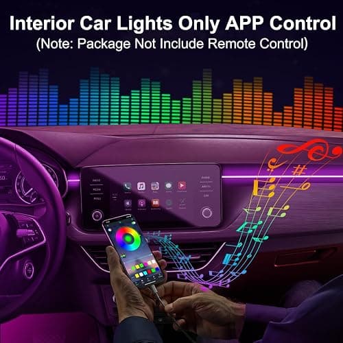 Interior Car LED Strip Lights APP Control, 5 in 1 RGB 16 Million Colors Ambient Lighting Kit with 236 inches Fiber Optic, Music Mode Inside Car Lighting Decorations thumbnail 3