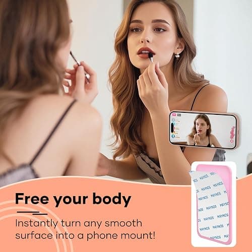 Silicone Phone Sticky Grip, Suction Phone Case Mount for iPhone and Android, Hands-Free Sticky Cell Phone Grip, Mobile Fidget Mirror Holder for Selfies and Videos thumbnail 3