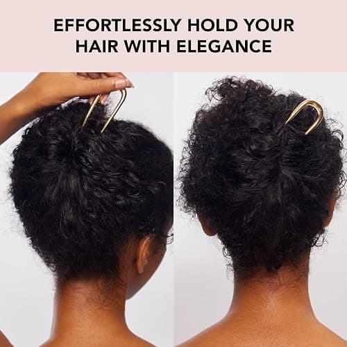 Kitsch French Hair Pin & Spray Bottle for Hair - Gold Metal Hair Fork for Buns & 5 oz Continuous Mist Water Sprayer | No Crease Hair Styling for Updos, Chignons & Sleek Looks thumbnail 8