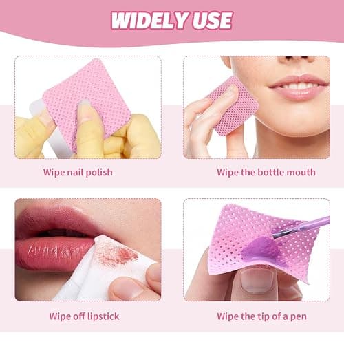 1600 Stück Zelettenrolle für Nägel, Zelletten für Gelnägel, 5×5 CM, Zellulose Pads, Geeignet Zum Entfernen Von Nagellack, Zur Nagelreinigung und Zur Reinigung Von Gelnägeln (Rosa) thumbnail 5
