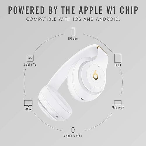 Beats Studio3 Wireless Noise Cancelling Over-Ear Headphones - Apple W1 Headphone Chip, Class 1 Bluetooth, 22 Hours of Listening Time, Built-in Microphone - White thumbnail 5
