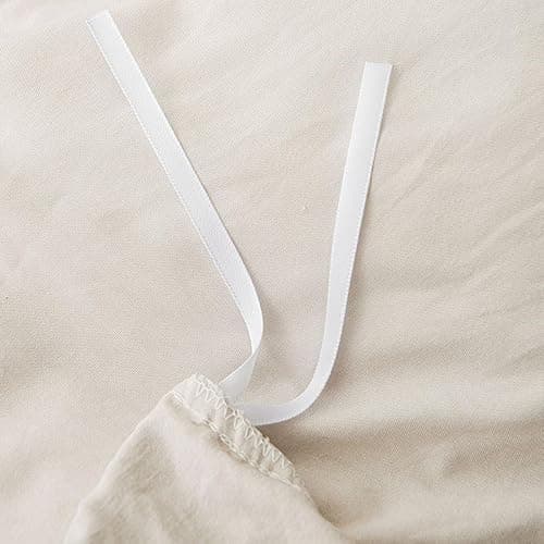 CCoutueChen Beige Ruffle Duvet Cover Twin 2Pcs Ruffled Duvet Cover Set Cottagecore Frilly Bedding Set 100% Washed Microfiber Shabby Chic Farmhouse Bedding with 1 Pillowcase(No Comforter) thumbnail 8