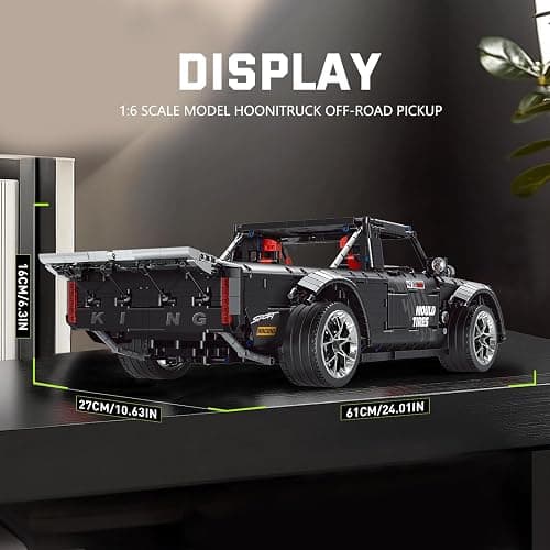 Mould King 13082 Pickup Truck Block Kits Model, MOC Building Blocks Set to Build, Gift for Kids Age 8+/Adult Collections Enthusiasts(3695 Pieces, with Motor/APP Remote Control) thumbnail 5