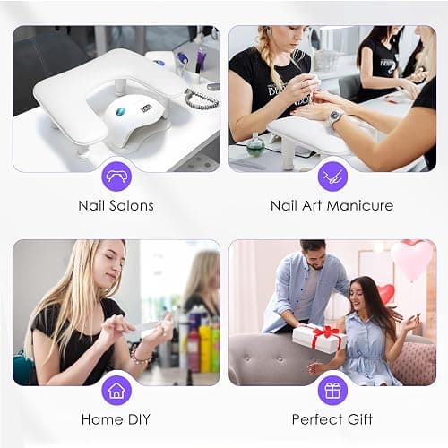 Big Arm Rest for Nails Tech: 2nd Generation U-Shaped Manicure Nail Arm Rest Stand Height Adjustable Armrest Microfiber PU Leather Hand Rest Pillow for Acrylic Nails (White) thumbnail 7