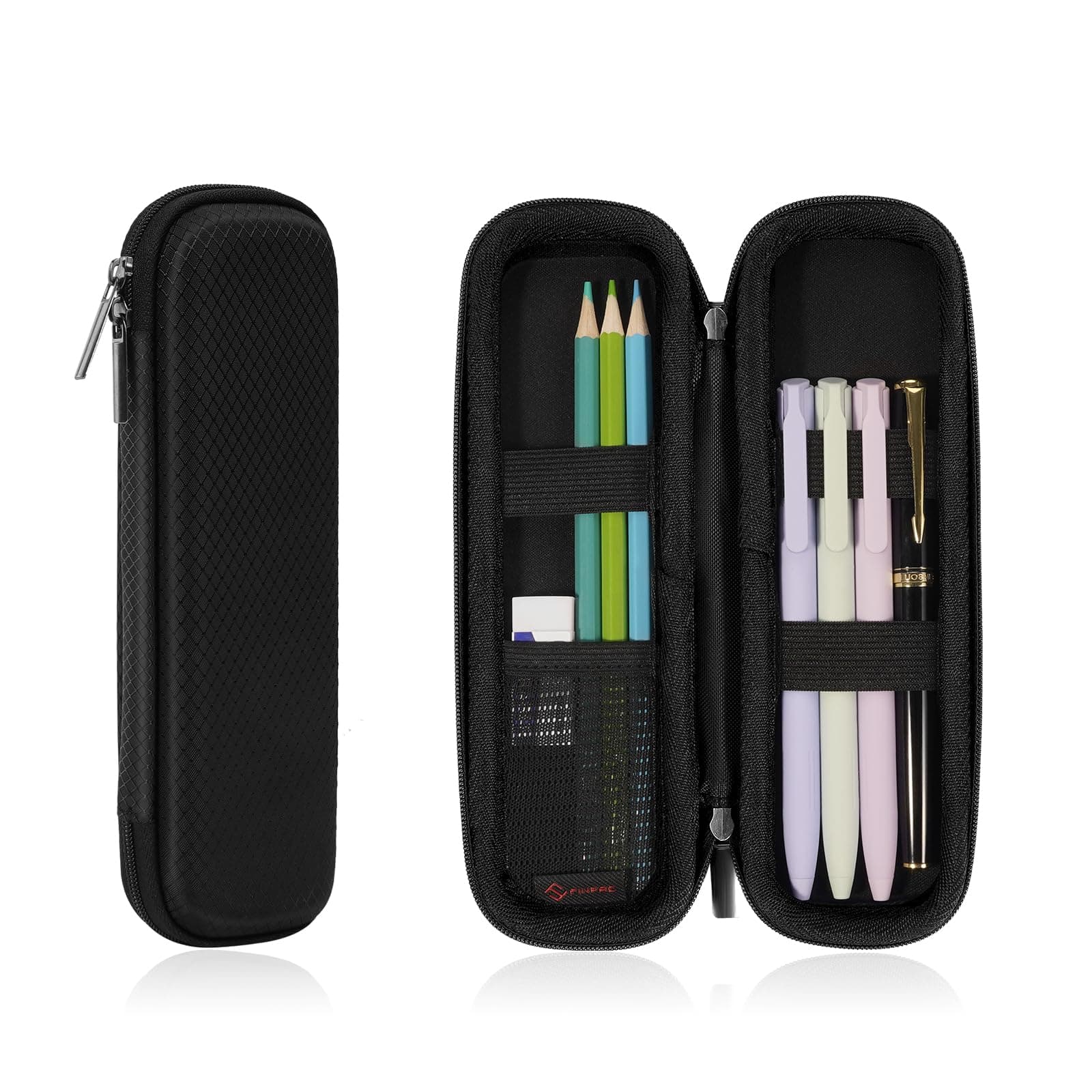 FINPAC Hard School Case, EVA Pencil Case for Office, Pen Organizer, Pen, Stylus Pen (Pens Not Included),, blackone, S, Fashion - Image 1