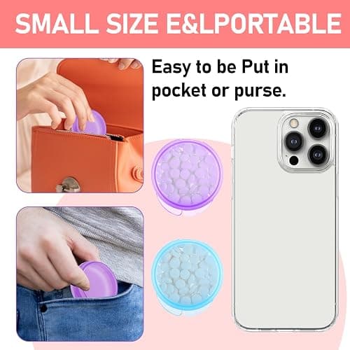 4 Pcs Mini Pill Organizer Small Pill Box Cute Portable Pill Case for Pocket Purse Travel Storage Containers Earplug Case Medicine Dispenser Vitamin Holder(Blue+Pink+Purple+Green) thumbnail 9