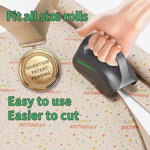 Wrapping Paper Cutter with 3 Replaceable Blades, Car Design Cutter Dispenser Tool Adapt for Any Diameter Gift Wrapping Paper Roll, Cutting Efficient Straight Easily & Safely on Halloween Christmas thumbnail 4