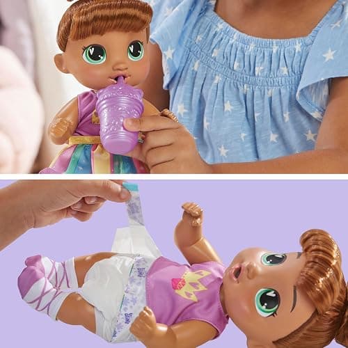 Baby Alive Super BFF Sophia Sparkle Brown Hair Dress Up Baby Doll Playset, 11 Inches, Toys for 3 Year Old Girls & Boys & Up (Amazon Exclusive) thumbnail 4