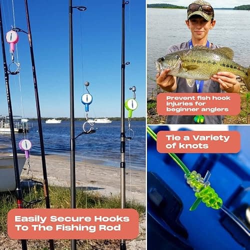 HOOK-EZE Fishing Knot Tying Tool | Protect from Fish Hooks | Tie Fishing Knots Easily | Cool Gadgets for Fishermen | Ice Fly Fishing | Fishing Accessories for Beginner Anglers | Nail Knot Tool thumbnail 4
