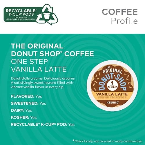 The Original Donut Shop Vanilla Latte, Single-Serve Keurig K-Cup Pods, Flavored Coffee, 20 Count thumbnail 2