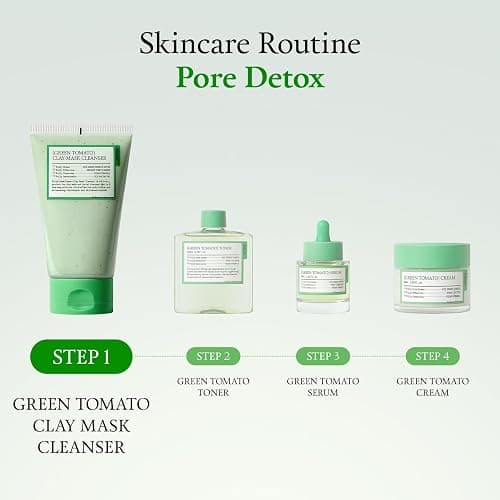 FULLY Green Tomato Pore Detox Clay Mask Cleanser, Pore Minimizing, Blackhead Care, Sebum Control, Exfoliation, Vegan, Face Wash, Sensitive Skin, Korean Skincare 4.05 fl.oz thumbnail 8