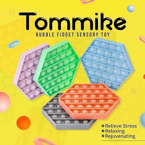TOMMIKE Hexagon Push Pop Fidget Toy Bubble Sensory for Anxiety & Stress Relief Special Needs Autism Learning Office School Game Crafts Kids Adults (Burnt Coral) thumbnail 2