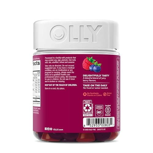 OLLY Women's Daily Multivitamin Gummy, Vitamins A, D, C, E, Biotin, Folic Acid, Adult Chewable Vitamin, Berry Flavor, 65 Day Supply - 130 Count thumbnail 10