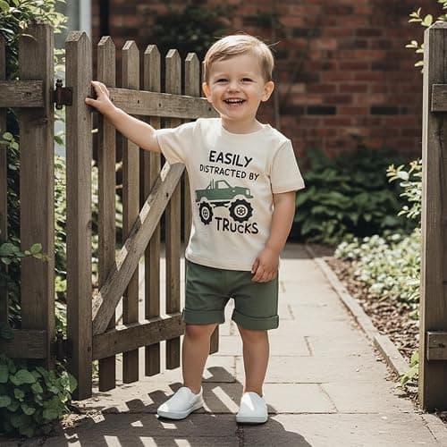 Toddler Boy Clothes Baby Kids Letter Truck Summer Outfit T-shirt Shorts Set | 6 12 18 24 Months 2T 3T 4T 5T Boys Clothing, Cotton Blend 2 Piece Outfits, Non-cracking Cartoon Print Shirt Tees thumbnail 3