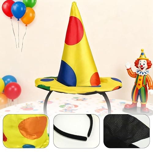 enadoi Clown Headband Hairband Polka Dot Hat/Cap For Halloween Headwear For Costume Parties (Medium) thumbnail 3