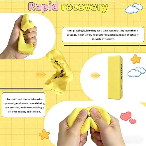 Slow Rising Squishy Butter Squeeze Toys Pack Sensory Stress Relief Squishies Soft & Stretchy Fidget Toys for Anxiety Relief Party Favors Dumpling Squishy Butter (1pc) thumbnail 5