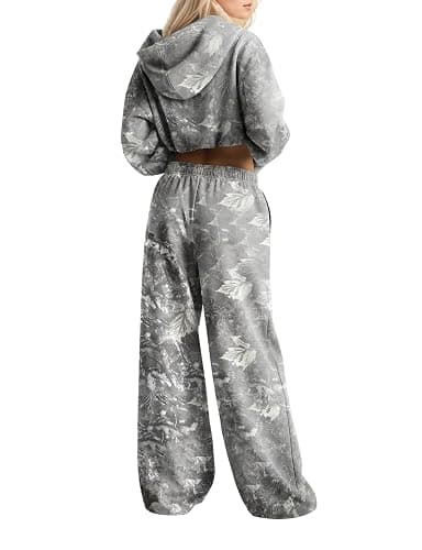 Lenader Womens 2 Piece Outfits Oversized Camo Hoodie Sweatsuit Sets Fall Sweatshirt Sweatpants Lounge Matching Sweat Sets thumbnail 4