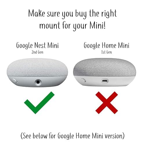 Mount Genie Simple Built-in Wall Mount for Google Nest Mini (2nd Gen) | Award Winning Design | Improves Sound and Appearance | Designed in USA (5-pack) thumbnail 2