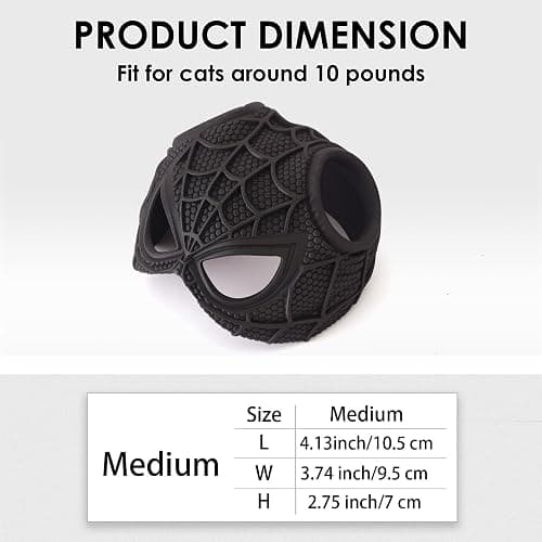 Yipintang Cat Bat Mask Halloween Costumes Accessories for Cats, Cat Bat Cosplay Apparel (Medium, Black Spider) thumbnail 3