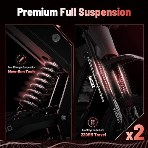 Yozma IN10 Electric Dirt Bike, 2600W 40MPH Electric-Motorcycle with 48V/23AH Battery Ebike, Full Hydraulic Brakes and Suspensions Mountain Off-Road E Dirt Bike, for Teens & Adults thumbnail 8