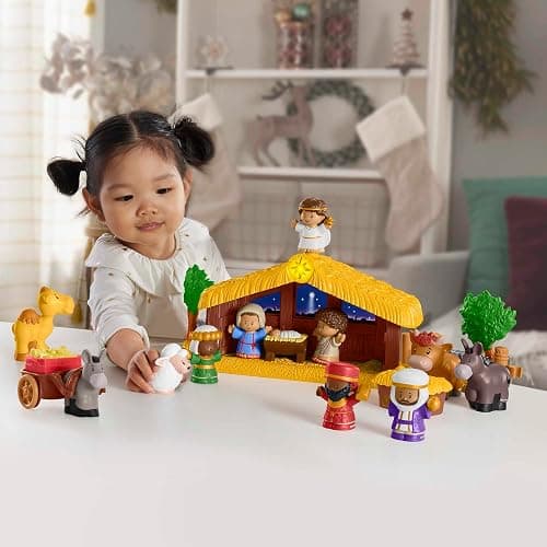 Fisher-Price Little People Toddler Toy Nativity Set with Music Lights & 18 Pieces for Christmas Pretend Play Kids Ages 1+ Years​ thumbnail 2