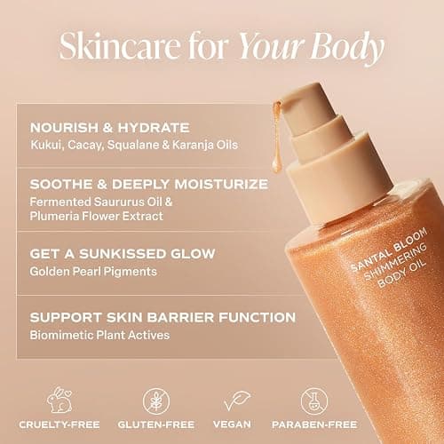 Saltair Shimmering Body Oil - Santal Bloom Scented Dry Oil Moisturizer with Light-Reflecting Pearl Pigments. Moisturizing Glow for All Skin Types - 4 Fl Oz thumbnail 3