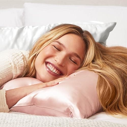 Kitsch Satin Pillowcase with Zipper for Hair & Skin, Softer Than Silk Pillow Cases Queen, Smooth Pillow Covers, Machine Washable, Wrinkle-Free, Cooling Satin Pillow Cases Standard Size 19"x26" (Blush) thumbnail 7