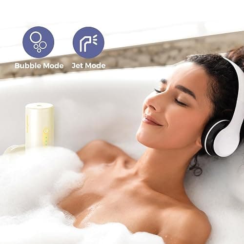 MOMFANN Bath Jet Spa, Cordless Portable Bathtub Accessories with 3-Level Adjustable Speed, Bubble Maker/Bath Jet Mode, Bathtub Jets for Home Spa, Relaxing (Yellow) thumbnail 2