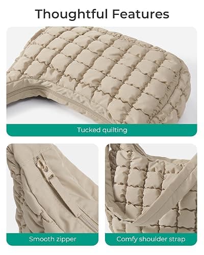 BAGSMART Crossbody Hobo Bag for Women, Quilted Puffy Purses for Women Soft Fluffy Cute Shoulder Handbag for Daily Use thumbnail 8