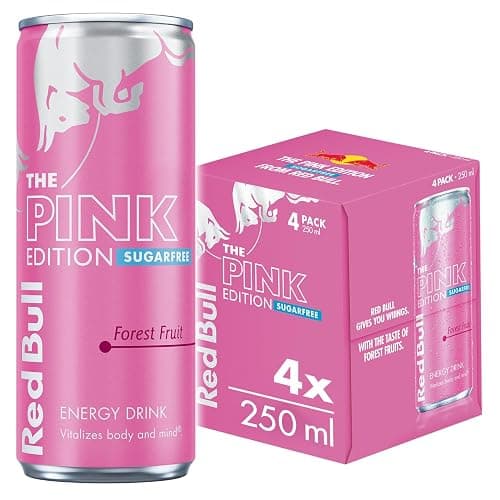 Red Bull Energy Drink Sugar Free Pink Edition Forest Fruits 250ml, 4 Pack - Image 1