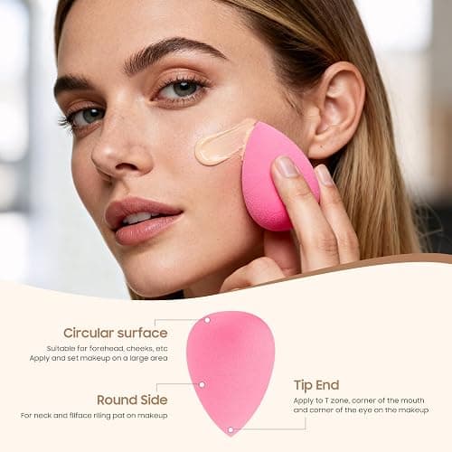 30 Pcs Multicolor Makeup Sponge Set - Latex-Free, Soft & Reusable Beauty Makeup Sponge for Wet/Dry Use Blending Powder Puff for Foundation & Concealer Washable Makeup Sponges thumbnail 6