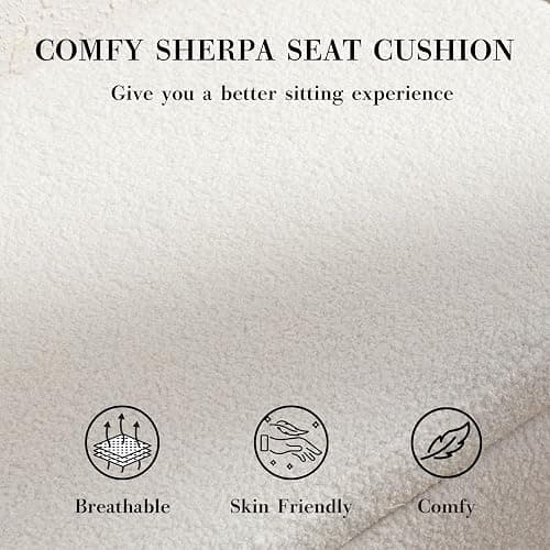 HEAH-YO Modern Storage Bench, 44.75 Inches Upholstered Sherpa Storage Ottoman Shoe Bench, End of Bed Bench for Bedroom Entryway Living Room,White thumbnail 4