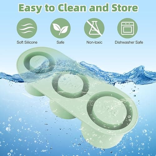 Tcamp Ice Mold for Stanley Cup 30-40 oz Tumbler Cup Ice Mold, Silicone Ice Cube Tray With Lid and Bin for Chilling Cocktails, Whiskey, Drinks, Coffee, Easy Fill and Release Ice Maker (Green) thumbnail 9