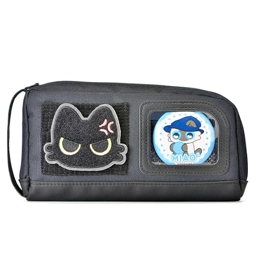 Pencil Case Large Capacity Adorable Cat Pencil Pouch Stationery Pen Bag for Teen Girls and Boys with Magic Sticker and Decoration Badges - Image 1