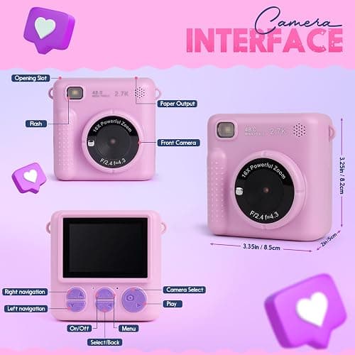 FINcredible Photomaker Kit - Instant Print Camera for Kids Plus DIY Journal Kit for Girls - 150 Pcs Tween Journal & Camera for Girls - 6 7 8 9 10 11 12 13 14 Year Old Girl (Lilac) thumbnail 5