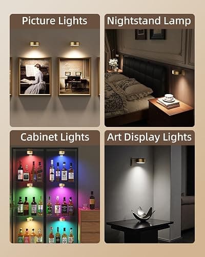 EZVALO Picture Lights for Wall, 2000mAh Rechargeable Battery Magnetic Poster Lights with 3 Color Temps & 12 RGB, Remote Dimmable Timer Painting Light, Wall Decor Light for Art Display, Frame (3 Pack) thumbnail 3