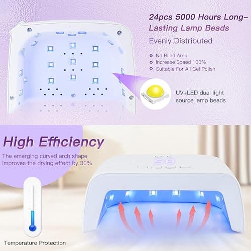 UV Nail Light, ARCWEISSO 72W UV Light for Gel Nails with Automatic Sensor 3 Timer Setting, Professional UV LED Nail Lamp for Home and Salon Use Gifts for Women thumbnail 5