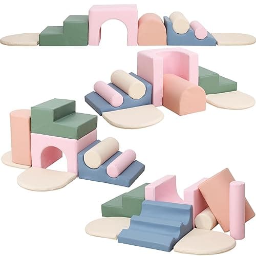CYacan 8-Piece Foam Climbing Blocks for Toddlers 1-3,PU Toddler Climbing Toys Indoor,Soft Play Climbing for Toddlers,Baby Toddler Kids Foam Climbing Blocks,Foam Soft Play Set,Foam Play Gym