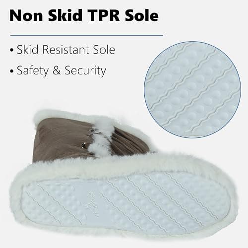 Forfoot Slipper Boots, Cozy Indoor Booties for Women Fluffy Comfortable House Shoes Fuzzy Anti-Slip Boots Winter thumbnail 5