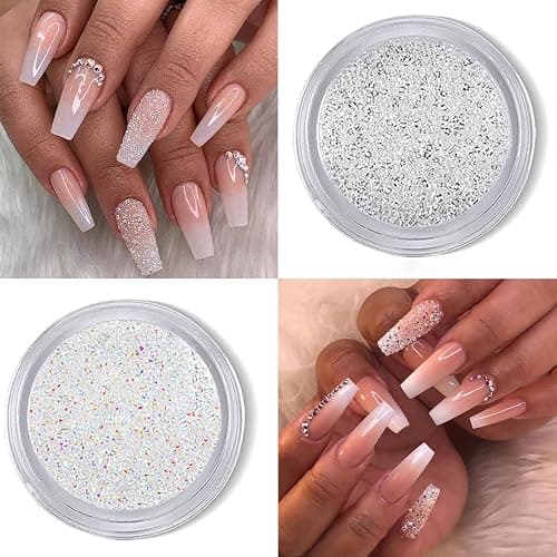 4 Boxes Flatback Rhinestones and Pearls Nail Charms for Acrylics - Crystals, Half Rounds, and Accessories for DIY Nail Art Decor thumbnail 4