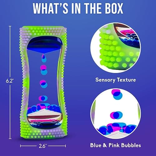 BUNMO Liquid Motion Bubbler Glow-in-The-Dark Sensory Toy for Kids & Adults – Gentle Fidget Toy for Mindfulness – Stimulating Visual Sensory Experience – Colorful Bubble Fidget Timer for Desk & Travel thumbnail 2