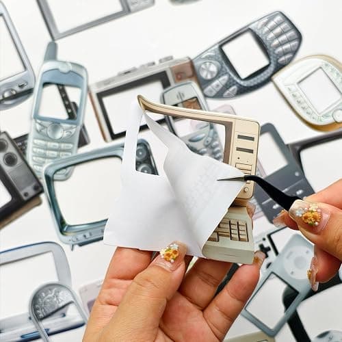 100 Pcs Y2K Retro Tech Stickers with DIY Blank Screens - Vintage Electronics Decals for Scrapbooking, Bullet Journaling, Laptops & Phone Cases thumbnail 5