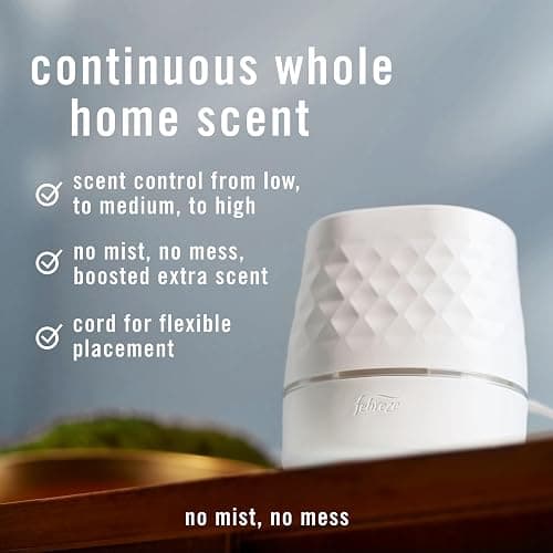 Febreze Plug Scent Booster in White, Continuous Scent Device Oil Diffuser, Compatible with Febreze Air Freshener Plug in Refills, Giftable for Holidays thumbnail 3