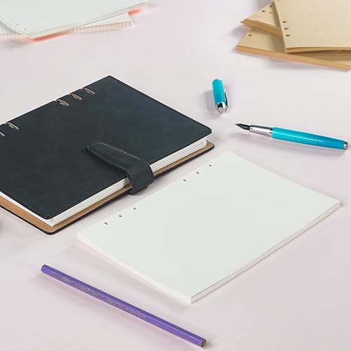 135 Blätter A5 Papier Leeres, OVISEEN 6 Löcher A5Nachfüllpapier Nachfüllbare Refill Paper Nachfülleinlagen für Notizbuch, Tagbuch, Skizze, Malerei(3 Packungen) thumbnail 5