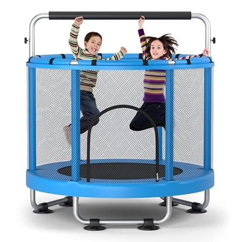 ZCMHAXJ 55" Trampoline for Kids with Enclosure, 440lbs Capacity Indoor & Outdoor Toddler Trampoline with Adjustable Gymnastics Bar & Toys, for Boys & Girls thumbnail 7