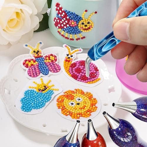 Heyseri Diamond Art Painting Pens, Ergonomic Diamond Painting Drill Pens Tools Accessories, Gem Art Pen Tools with Metal Tips for 5D Craft Nail (Blue) thumbnail 7