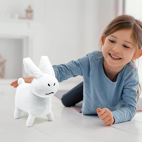 Adenzai White Gubby Rabbit Plush Toy – Soft Forsaken Gubby Plush Stuffed Animal, Cute Game Character Collectible Plushie Gift for Kids and Gamers (Rabbit White Gubby) thumbnail 8