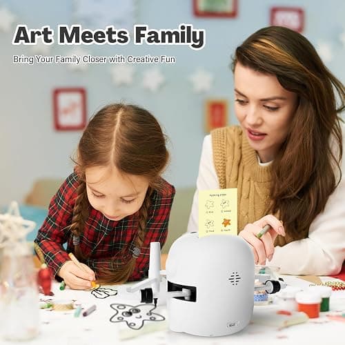 RIVGOT Drawing Robot for Kids with 150 Cards, Voice Interactive Educational Drawing Machine, Montessori Painting Learning Toys for 3 4 5 6 7 8 Year Old Boys Girls Birthday Party thumbnail 2